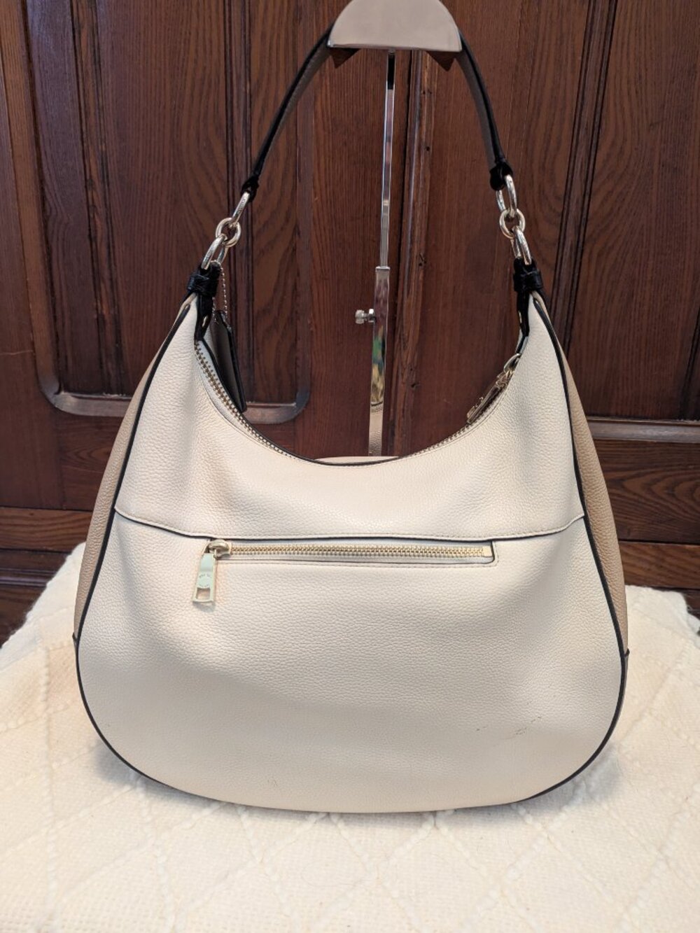 COACH HARLEY HOBO IN GEOMETRIC COLORBLOCK PEBBLE LEATHER - Picture 4 of 14